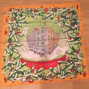 Hermes Paris 100% Silk Scarf Orange 35"x35" inch